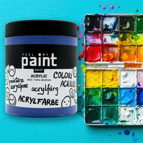 Akrylová barva FeelMyPaint 500 ml FTALOVÁ MODRÁ