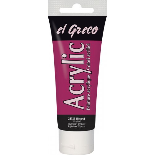 Akrylová barva EL GRECO 75 ml VÍNOVÁ ČERVENÁ