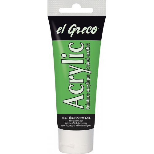Akrylová barva EL GRECO 75 ml FLUORESCENČNÍ ZELENÁ