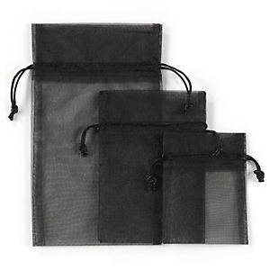 25x Organzové sáčky černé 120 x 120 mm