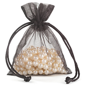 25x Organzové sáčky černé 90 x 90 mm