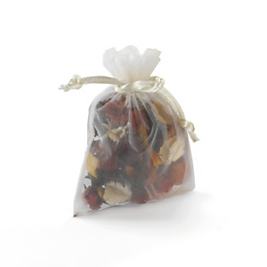 25x Organzové sáčky krémové 120 x 120 mm