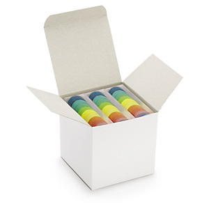 150x Papírové krabičky bílé 100 x 100 x 100 mm