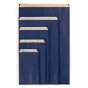 250x Papírové sáčky, modré 240 x 75 x 390 mm