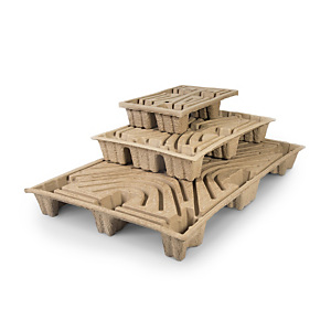 5x Papírová paleta z nasávané kartonáže 1200x800x130 mm, hmotnost 3.6kg