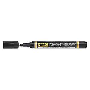 12x Permanentní popisovač Pentel černý, klinový hrot, stopa 1.2 – 4.5mm
