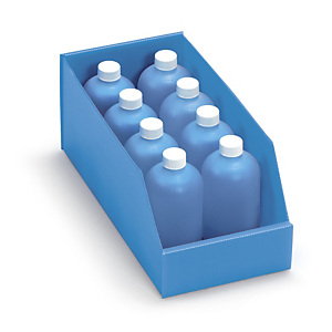 25x Plastový regálový zásobník, skládací 380 x 180 x 155 mm, tmavě modrý, objem 9l, nosnost 5kg