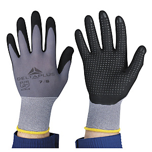 12x Úpletové rukavice s protiskluzovými terčíky DELTA PLUS, velikost 9