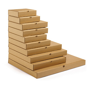 50x Ploché poštovní krabice 225x150x25mm, hnědé, třívrstvá vlnitá lepenka (3VVL)