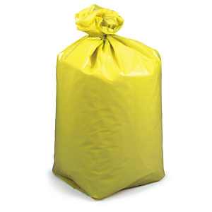 150x Pytle na odpadky žluté, 120 l, tloušťka 36µm, 10ks v roli