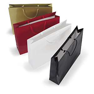 25x Dárková taška z lesklého papíru stříbrná 190x270x100 mm