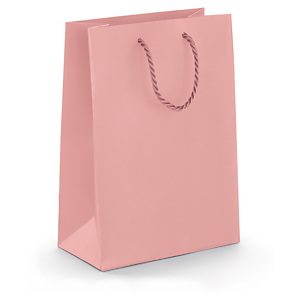 25x Dárková taška z matného papíru, 190 x 270 x 100 mm,  světle růžová