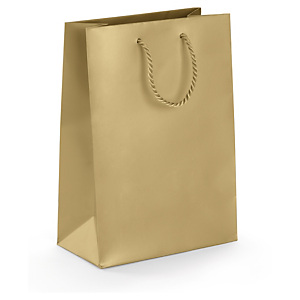 25x Dárková taška z matného papíru, 190 x 270 x 100 mm,  zlatá