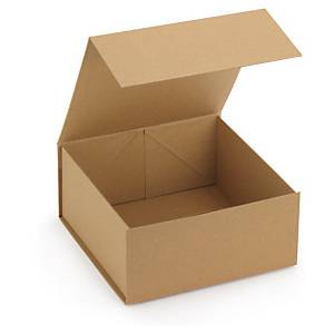 10x Dárková krabička z kraftového papíru s magnetem 225x225x105 mm