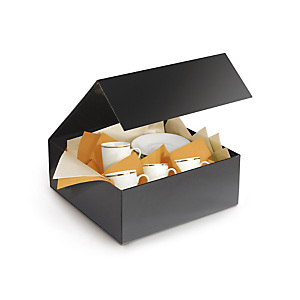 10x Dárkové krabice s magnetickým uzávěrem 225x225x105mm, černá