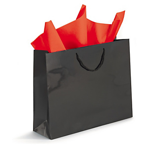 25x Dárkové tašky z lesklého papíru černé 550x450x150 mm