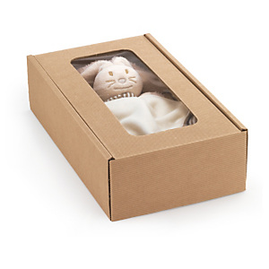 10x Dárkový skládací box s okénkem Hévéa 335x200x90mm