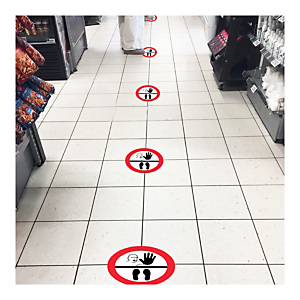 5x Samolepicí podlahové značení, stopy