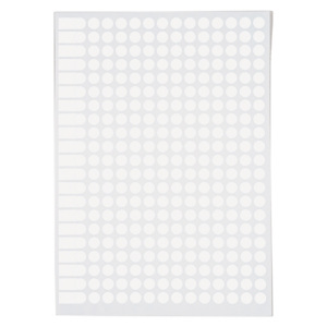 5x Samolepicí, značkovací kolečka Ø 8mm, bílá, 294ks na archu