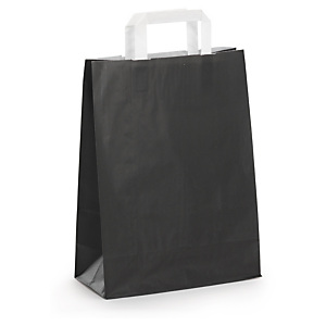 50x Světlá kraftová taška černá 260x350x120 mm | RAJA