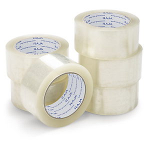 6x Tichá lepicí PP páska 50mm, návin 66m, průmyslová, průhledná, tloušťka 60µm | RAJA