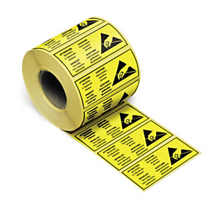 Výstražné etikety, 80x42mm, ANTISTATICKÉ