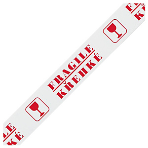 6x Výstražná lepicí PVC páska FRAGILE – KŘEHKÉ, 50mm, návin 66m, tloušťka 53µm | RAJA