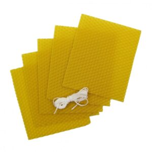 Včelí vosk žlutý 12x10cm – 5ks + knot 1m