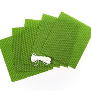 Včelí vosk zelený 12x10cm – 5ks + knot 1m