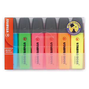 2x Zvýrazňovač Stabilo Boss®, sada 6 barev, stopa 2-5mm